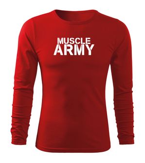 DRAGOWA FIT-T T-shirt with long sleeves Muscle Army, red 160g/m2