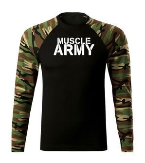 DRAGOWA FIT-T T-shirt with Long Sleeve Muscle Army, Woodland 160g/m2