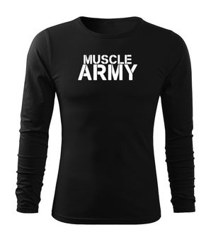 Dragow Fit-T T-shirt with long sleeve Muscle Army, black 160g/m2