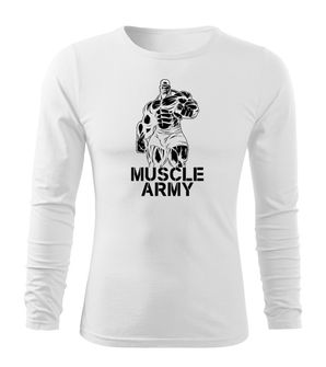 Dragow Fit-T T-shirt with long sleeves Muscle Army Man, white 160g/m2