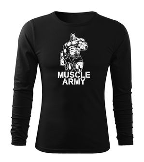 Dragow Fit-T T-shirt with long sleeves Muscle Army Man, black 160g/m2