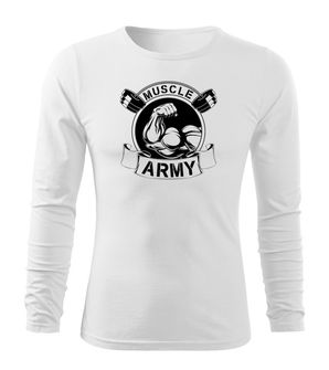 DRAGOWA FIT-T T-shirt with long sleeves Muscle Army Original, white 160g/m2