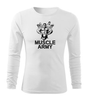 Dragow Fit-T T-shirt with long sleeves Muscle Army Team, white 160g/m2