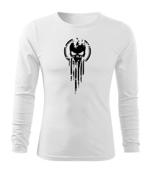 Dragow Fit-T T-shirt with long sleeve Skull, white 160g/m2