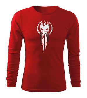 Dragow Fit-T T-shirt with long sleeve Skull, red 160g/m2