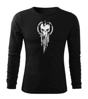 Dragow Fit-T T-shirt with long sleeve Skull, black 160g/m2
