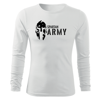 Dragow Fit-T T-shirt with long sleeve Spartan Army, white 160g/m2