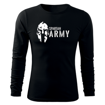 DRAGOWA FIT-T T-shirt with long sleeve Spartan Army, black 160g/m2