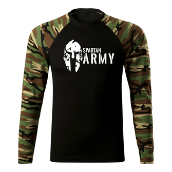 DRAGOWA FIT-T T-shirt with Long Sleeve Spartan Army, Woodland 160g/m2