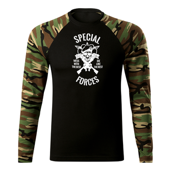 DRAGOWA FIT-T T-shirt with Long Sleeve Special Force, Woodland 160g/m2