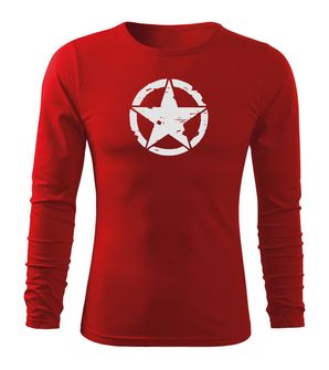 DRAGOWA FIT-T T-shirt with long sleeve Star, red 160g/m2