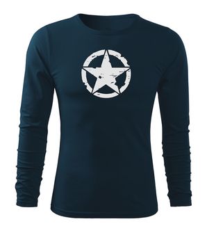 DRAGOWA FIT-T T-shirt with long sleeve Star, dark blue 160g/m2