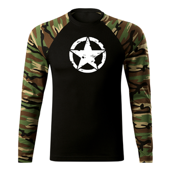 DRAGOWA FIT-T T-shirt with long sleeve Star, Woodland 160g/m2