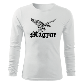 DRAGOWA FIT-T T-shirt with long sleeve bird Turul, white 160g/m2