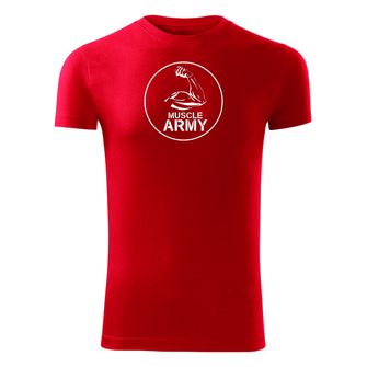 Dragow Fitness T -shirt Muscle Army Biceps, red 180g/m2