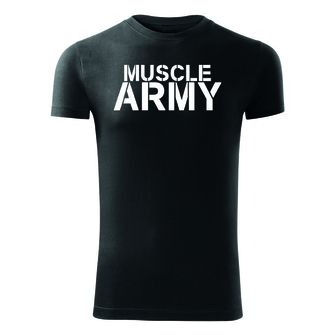 Dragow Fitness T -shirt Muscle Army, black 180g/m2