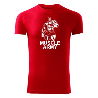 Dragow Fitness T -shirt Muscle Army Man, red 180g/m2