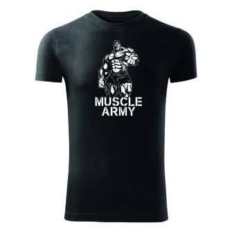 Dragow Fitness T -shirt Muscle Army Man, Black 180g/m2