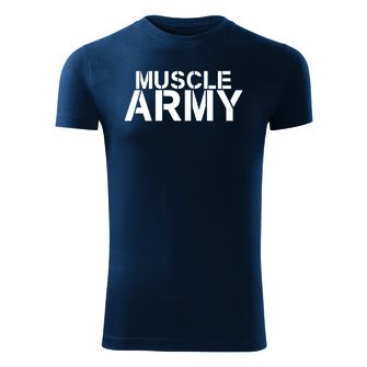 Dragow Fitness T -shirt Muscle Army, blue 180g/m2