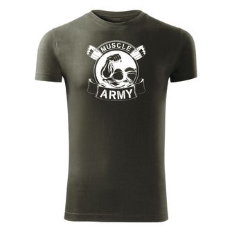 Dragow Fitness T -shirt Muscle Army Original, Olive 180g/m2