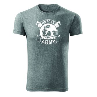 Dragow Fitness T -shirt Muscle Army Original, gray 180g/m2