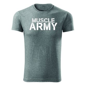 Dragow Fitness T -shirt Muscle Army, gray 180g/m2