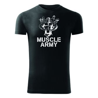 Dragow Fitness T -shirt Muscle Army Team, black 180g/m2