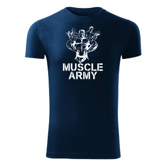 Dragow Fitness T -shirt Muscle Army Team, blue 180g/m2