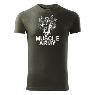 Dragow Fitness T -shirt Muscle Army Team, Olive 180g/m2