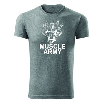Dragow Fitness T -shirt Muscle Army Team, gray 180g/m2