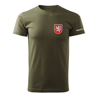 Dragowa short T -shirt Small colored Czech emblem, olive 160g/m2