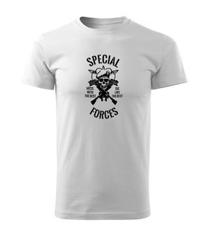 DRAGOWA Short T -Shirt Special Forces, White 160g/M2