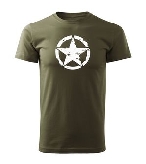 DRAGOWA short T -shirt Star, olive 160g/m2