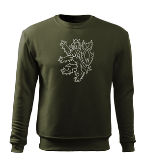 DRAGOWS Men's sweatshirt Czech lion, olive 300g/m2