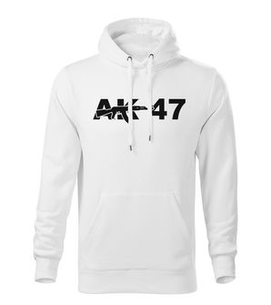 Dragow Men's sweatshirt with hood AK-47, white 320g/m2