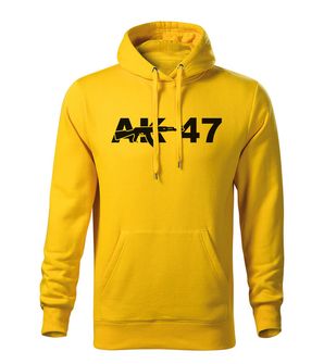 DRAGOWS Men's sweatshirt with hood AK-47, yellow 320g/m2