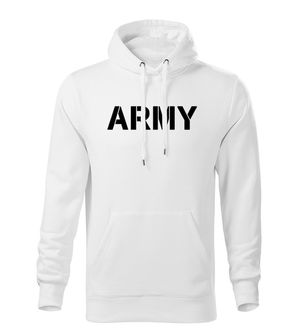 Dragow Men's sweatshirt with hood of army, white 320g/m2