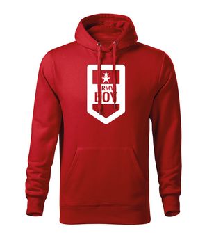 Dragow Men's sweatshirt with hood of Army Boy, red 320g/m2
