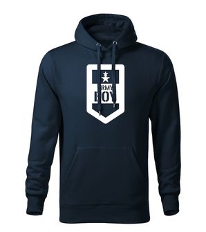 Dragow Men's sweatshirt with hood of Army Boy, dark blue 320g/m2