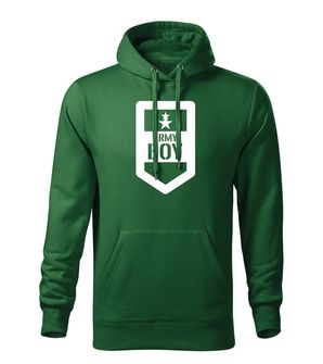 Dragow Men's sweatshirt with hood of Army Boy, green 320g/m2