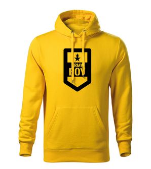 Dragow Men's sweatshirt with hood of Army Boy, yellow 320g/m2