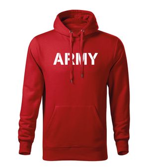 Dragowa men's sweatshirt with hood of army, red 320g/m2