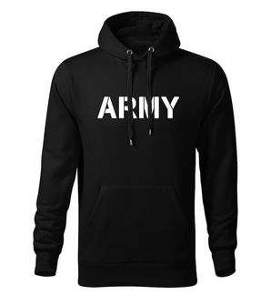 Dragow Men's sweatshirt with hood of army, black 320g/m2