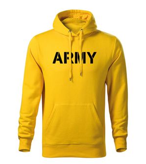 Dragow Men's sweatshirt with hood of army, yellow 320g/m2
