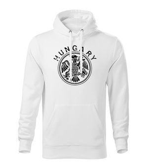 DRAGOWS Men's sweatshirt with hunga hood, white 320g/m2