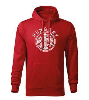 Dragowa men's sweatshirt with Hungary hood, red 320g/m2