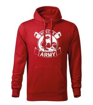 Dragow Men's sweatshirt with hooded Muscle Army Original, red 320g/m2