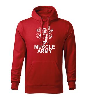 Dragow Men's sweatshirt with hooded Muscle Army Team, red 320g/m2