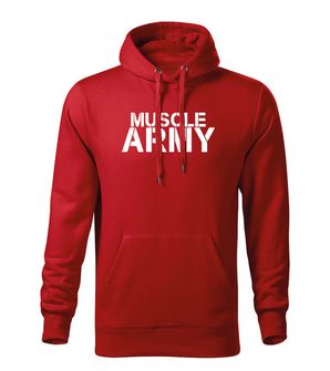 Dragow Men's sweatshirt with hood muscle army, red 320g/m2