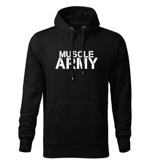Dragow Men's sweatshirt with hooded Muscle Army, black 320g/m2